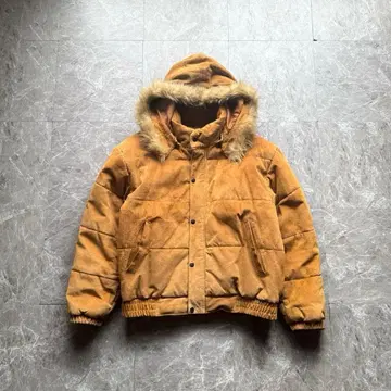 Vintage 스웨이드 가죽 퍼 자켓 충전솜 2way