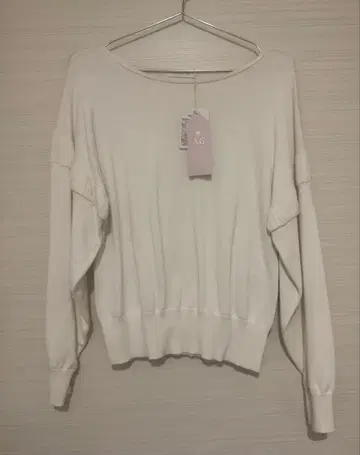 택 포함 미사용 새상품 화이트 니트