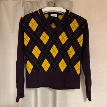 attisession 아가일 무늬 V넥 스웨터