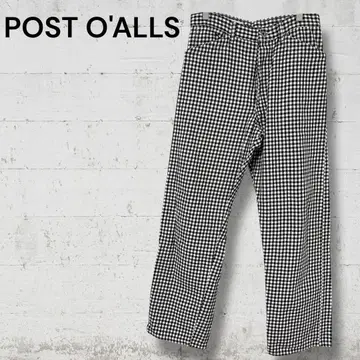 포스트 오버올즈 깅엄 체크 스트레이트 팬츠 남성용