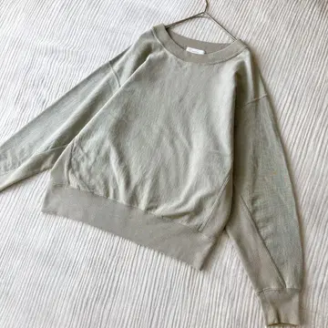 kagure 카구레 U넥 티셔츠 라이트 카키 루즈핏