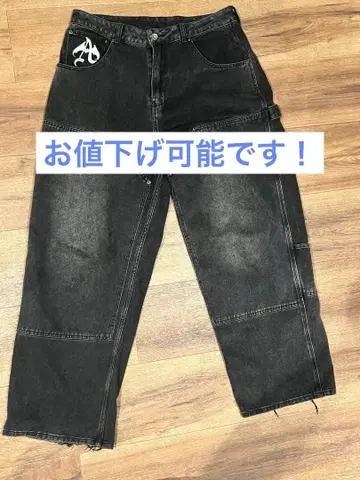 antimid 더블니 블랙 데님