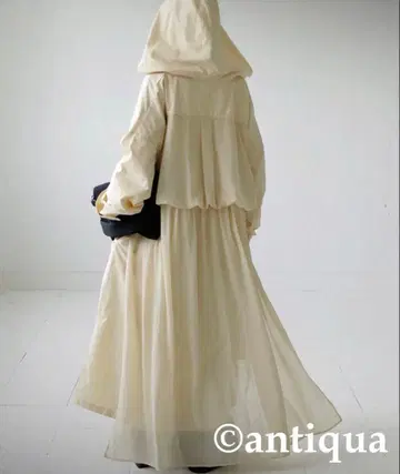 [ antiqua ] 백 쉬폰 트렌치코트