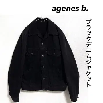 agnes b. / 블랙 데님 자켓 올드 애니에스 빈티지