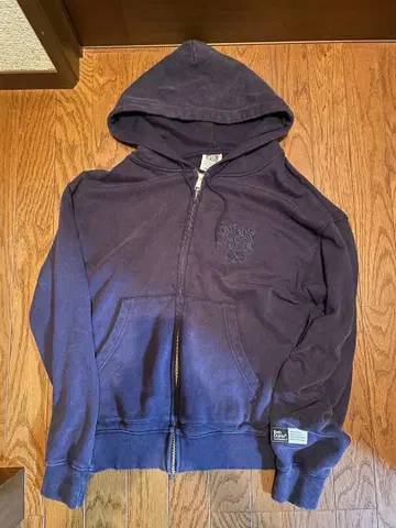 다크 네이비 후드 부착 지퍼 후드티