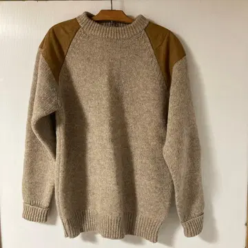 BEAMS 100% 울 M 스웨터 엘보 배치 포함