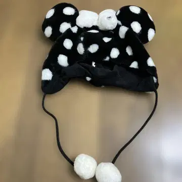 디즈니 리조트 물방울 도트 블랙 미니 팬캡