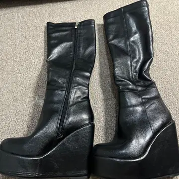 쉬인 shein 롱 부츠 인조 가죽 블랙 갸루 디즈니 코디