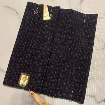 울 100% 체크 무늬 기모노 옷감