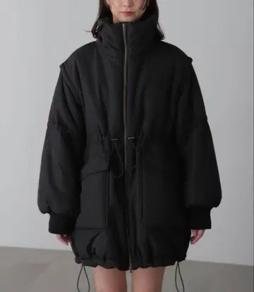 FREE'S MART 스탠드 충전솜 허리 드로스트 코트