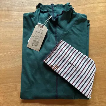 메로우넥 손가락 구멍 긴팔 T셔츠 풀오버 다크 그린