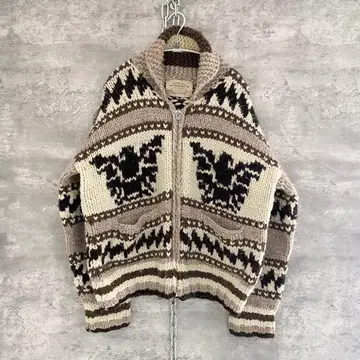 레어 쇼트 BOX 실루엣 프론트 엔터 프라이즈 집업 카우친 스웨터