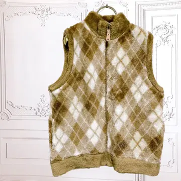 보아 베스트 [ M ] 브라운 체크 집업 룸웨어 방한 홈웨어