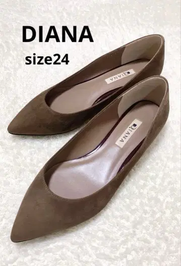 [ 새상품급 ] 다이애나 DIANA 스웨이드 플랫슈즈 브라운 24