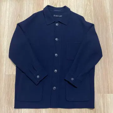 유니클로 +J 네이비 울 블렌드 셔츠 자켓 XL