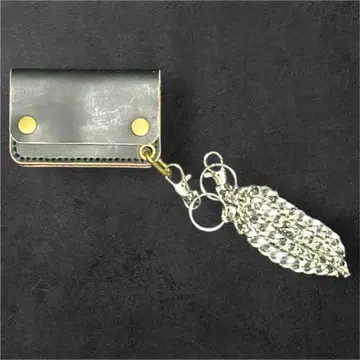 미니 트래커 지갑 도치기 가죽 블랙 놋쇠 트래커 지갑