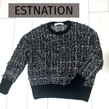 ESTNATION 에스트네이션 트위드 니트 38 Yonetomi