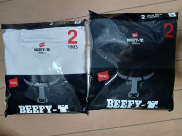 Hanes BEEFY-T 2매 세트 화이트 블랙 2개