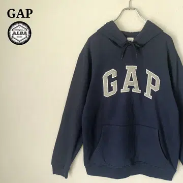 GAP 갭 후드티 풀오버 자수 아치 로고 네이비 S