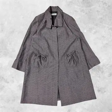 쇼와 레트로 트렌치코트 서클 무늬 리본