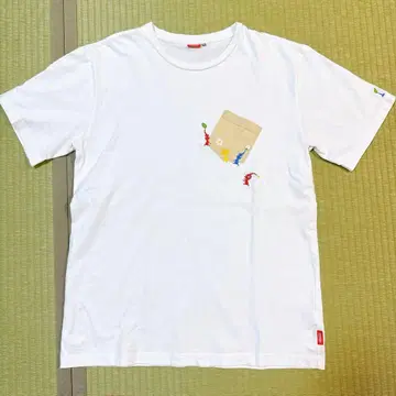 피크민 닌텐도 스토어 한정판 T셔츠 XL 포켓 부착 자수