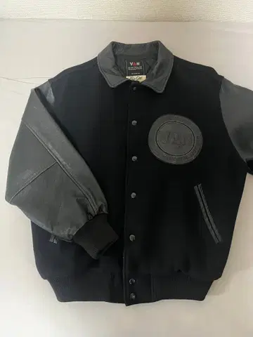 VAN JAC 바시티 자켓 올 블랙