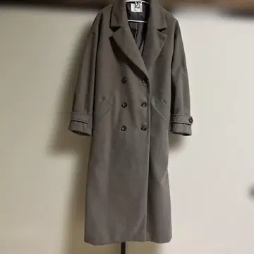 그레이 주 더블 브레스트 롱 코트