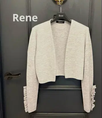 [ Ren ] 울 100% 그레이 프릴 볼레로