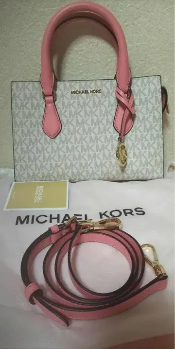 MICHAEL KORS 화이트/핑크 숄더백