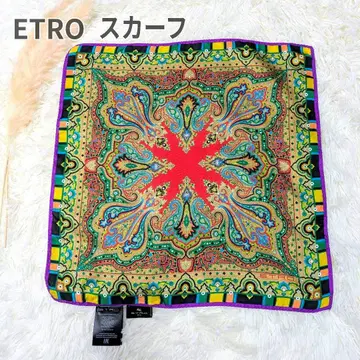 [ 새상품급 ] ETRO 페이즐리 무늬 실크 미니 스카프