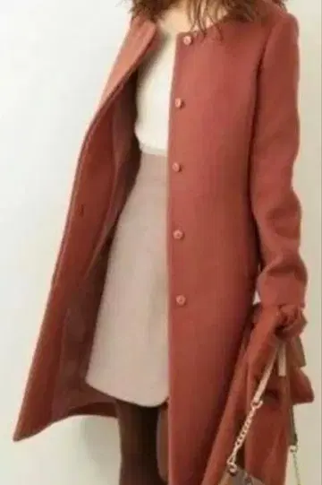 새상품급 프로포션 바디 드레싱 노카라 롱 코트 S 울