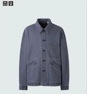 유니클로 U 오버 사이즈 컬러 데님 자켓 M 그레이