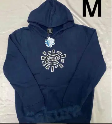 always 네이비 후드 부착 그래픽 후드티