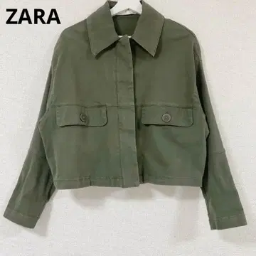 ZARA 자라 숏 기장 밀리터리 자켓 아우터 그린