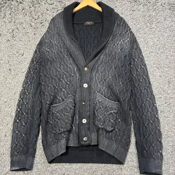 [새상품급] GABRIELE PASINI 울 케이블 가디건 그레이 L