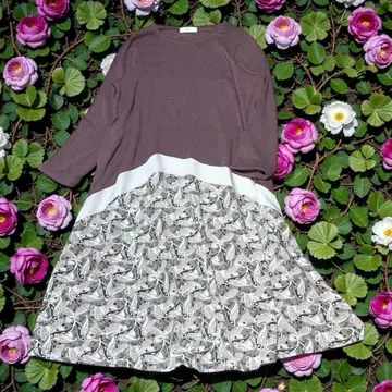 [ 시착만 한 상품 ] SMILE LAND 보라색 롱 티셔츠 원피스 LL