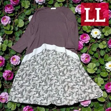 [ 시착만 한 상품 ] 스마일랜드 보라색 롱 티셔츠 원피스 페이즐리 LL