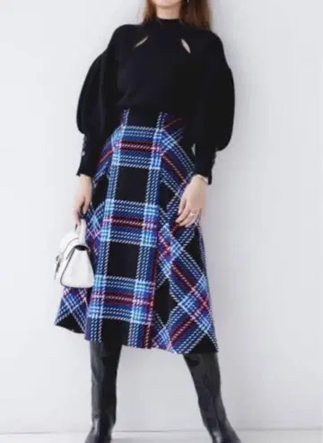 [ 새상품급 ] SNIDEL 스나이델 로빙 체크 스커트 롱 스커트