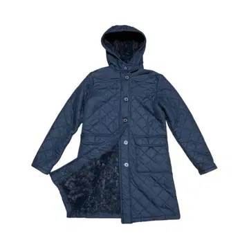 매킨토시 고밀도 보아 다이아 퀼팅 로고 버튼 코트 네이비 38