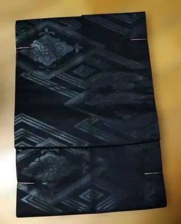 미사용 블랙 꽃무늬 나고야 오비