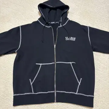 XLARGE 블랙 풀 집업 후드티