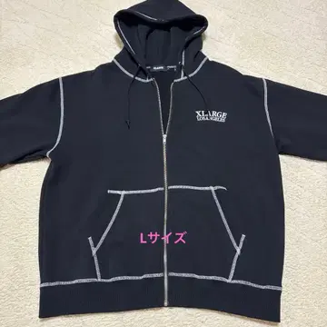 XLARGE 블랙 풀 집업 후드티