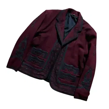 자수 디자인 울 테일러드 자켓