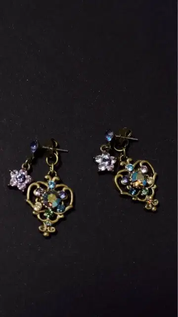 미하엘 네그린 스타 귀걸이 컬러풀 스톤 하트형 캐치