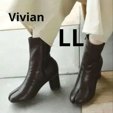 Vivian 타비 부츠 청키힐 LL 브라운