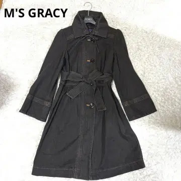 엠즈 그레이시 데님 코트 40 L 벨트 더블 지퍼 벨트