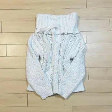 리즈리사 연한 민트 니트 리본