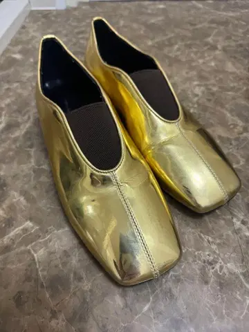 SANS&LF 골드 플랫슈즈 40