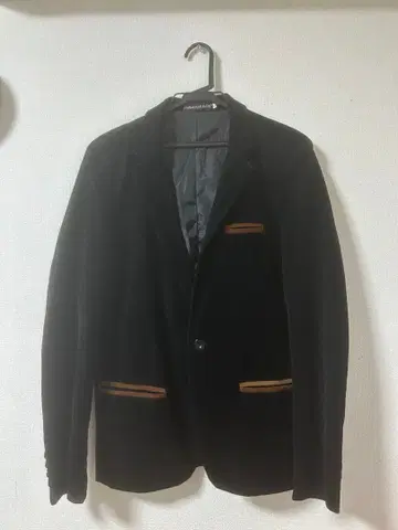 블랙 벨벳 테일러드 자켓 코듀로이