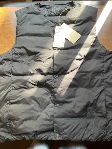 무인양품 M 다크 브라운 노카라 다운 베스트 새상품